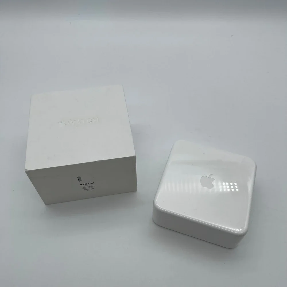 Apple Watch Series 2 38mm Stainless Steel Case White Sport Band Empty Box and Ca